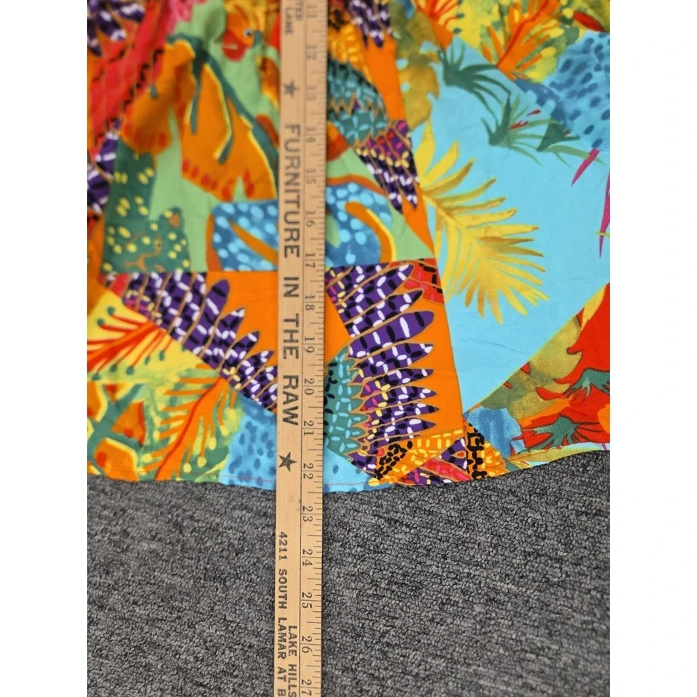 Rachel Zoe Size 3X Tropical Floral Print Top with Ruffle Cap Sleeves - Picture 7 of 8